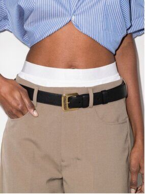 Miu Miu Logo-embellished Leather Belt